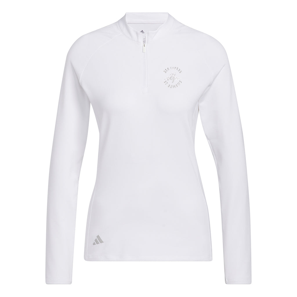 adidas Womens Solid Long Sleeve 1/4 Zip Polo 2023 Old Course St Andrews