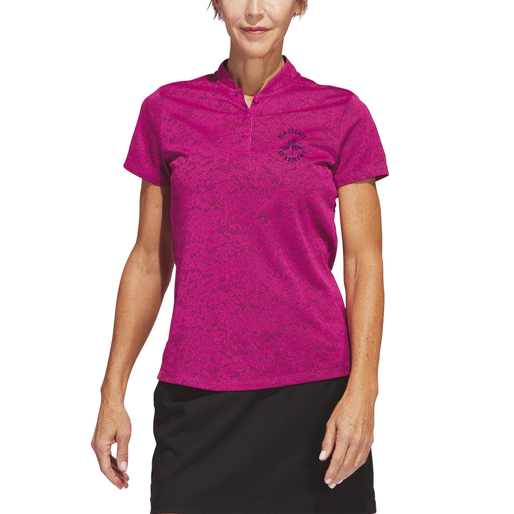 adidas Womens Jacquard Polo Shirt Old Course St Andrews